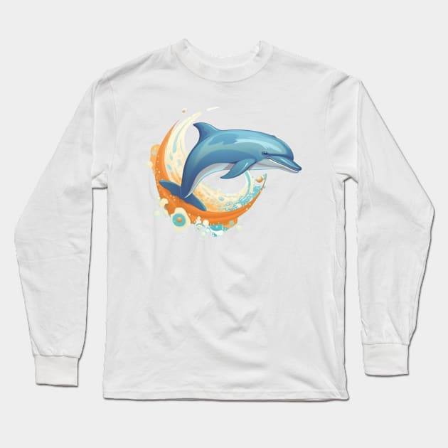 I Love Dolphins Long Sleeve T-Shirt by Art ucef